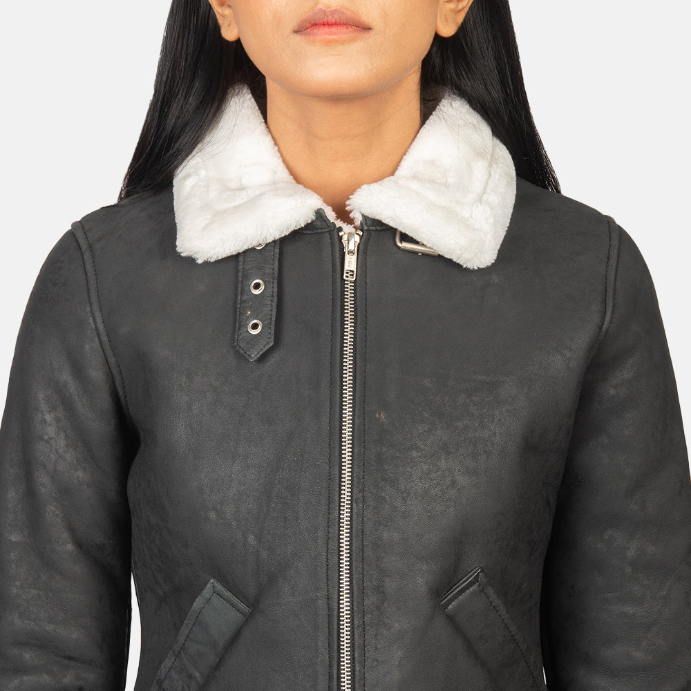 Ardelle Shearling-Lined Bomber Leather Jacket