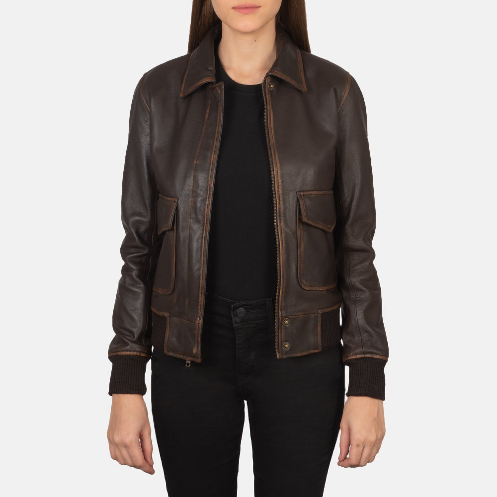 Aviara Heritage Leather Bomber Jacket