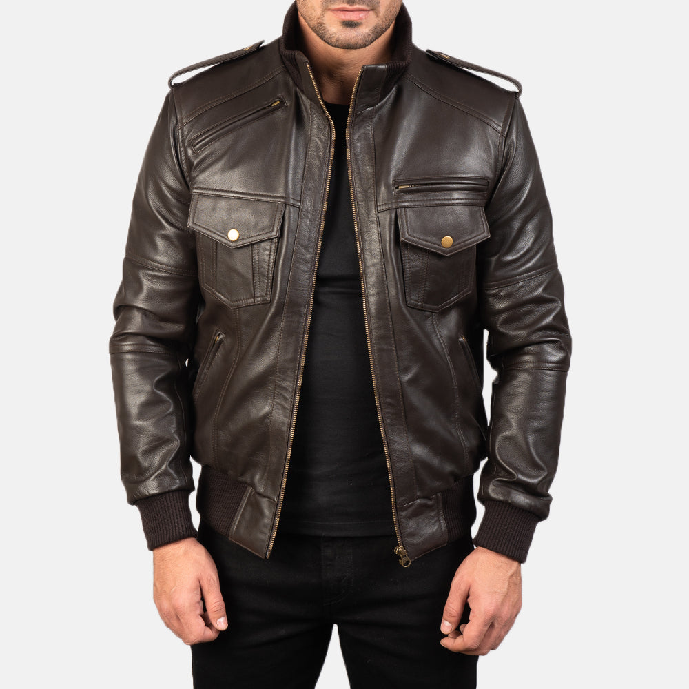 Sentinel Luxe Leather Bomber Jacket