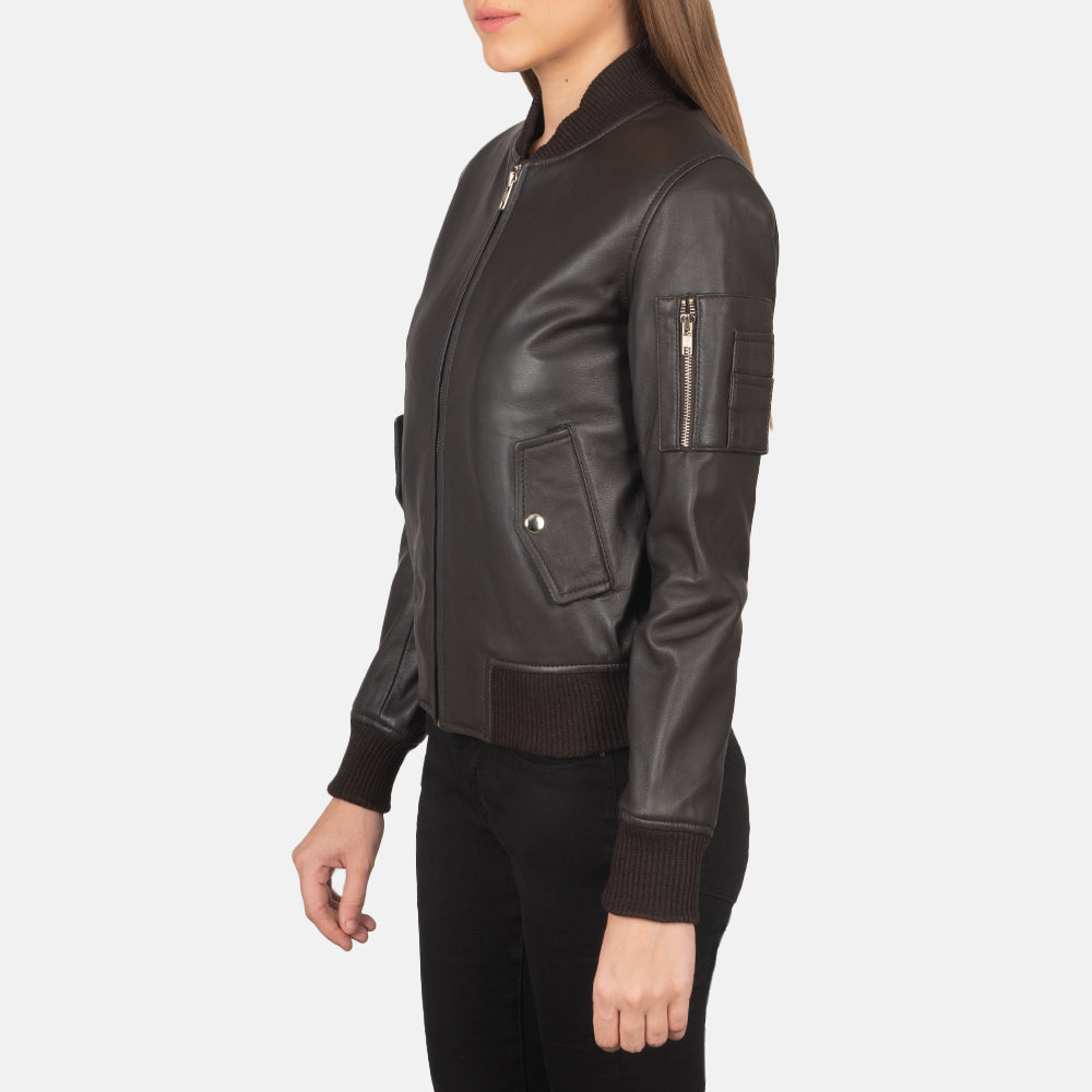 Ava Heritage Leather Flight Bomber Jacket