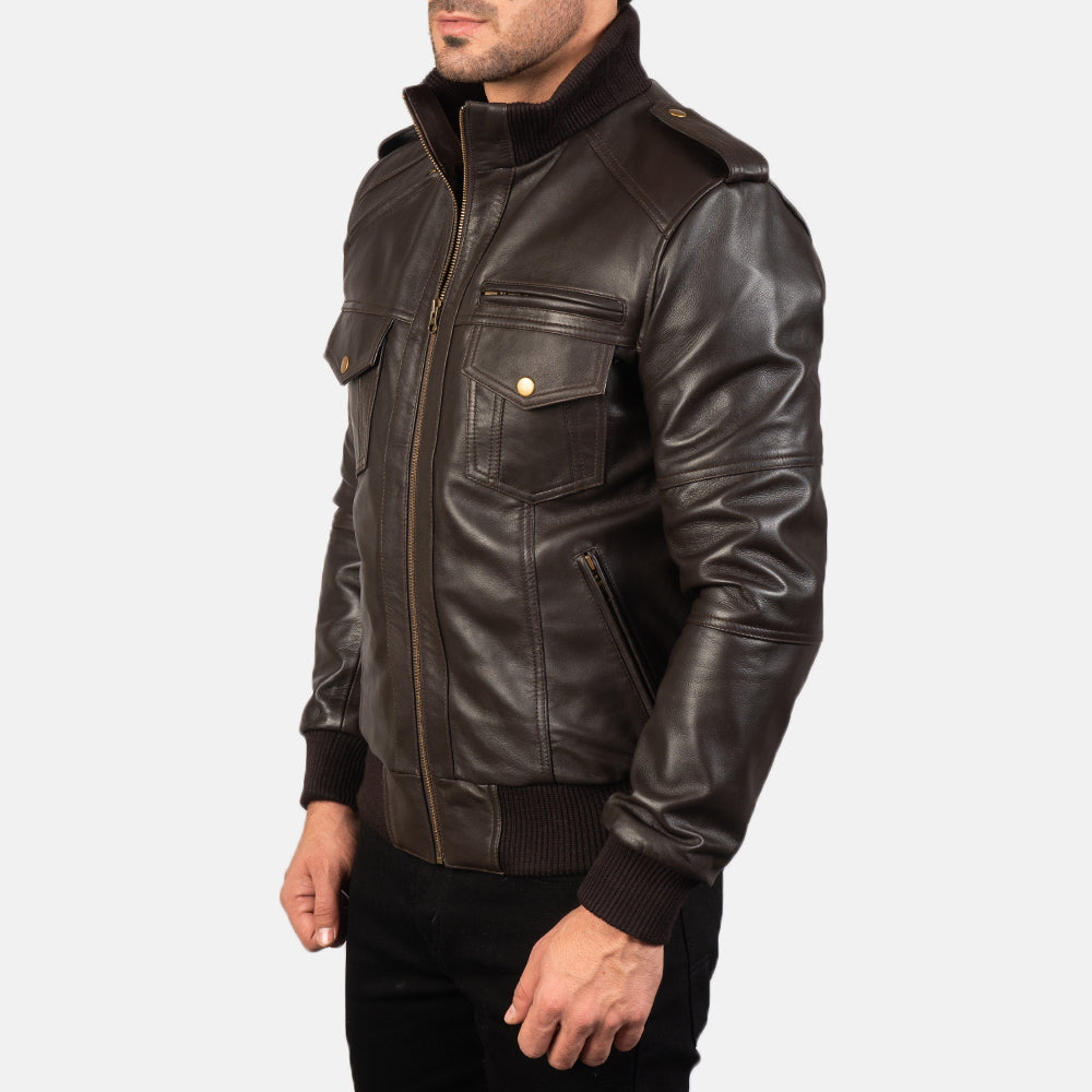Sentinel Luxe Leather Bomber Jacket