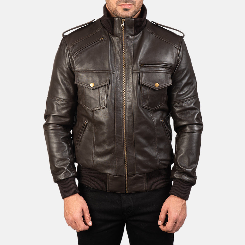 Sentinel Luxe Leather Bomber Jacket