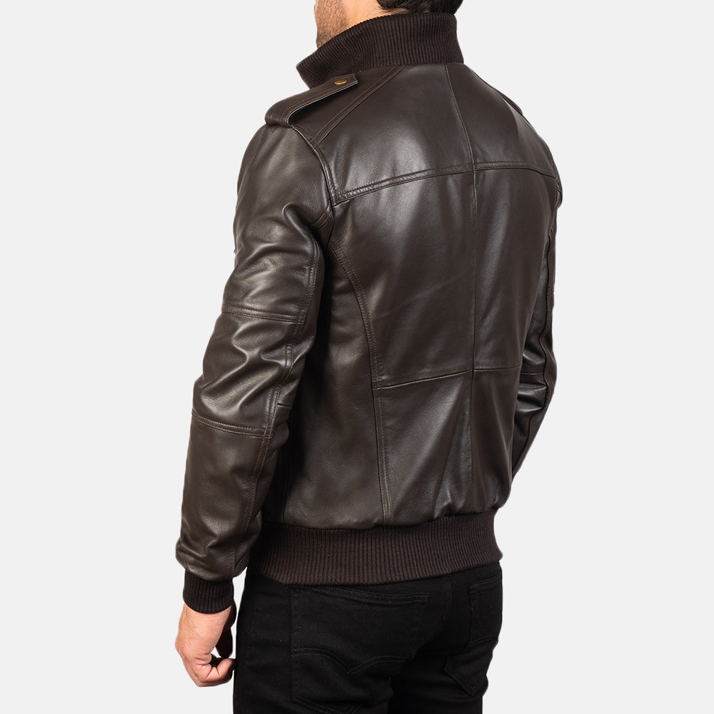 Sentinel Luxe Leather Bomber Jacket