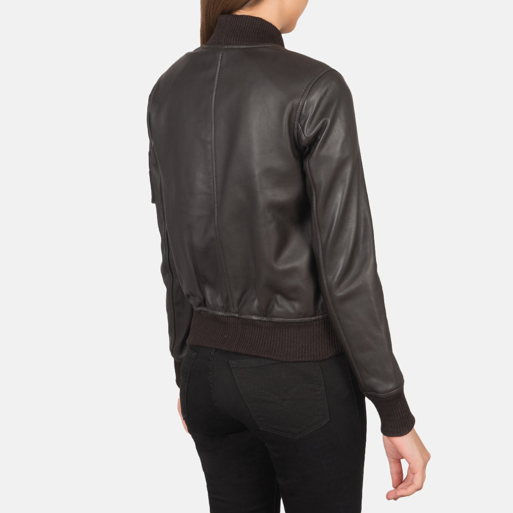 Ava Heritage Leather Flight Bomber Jacket