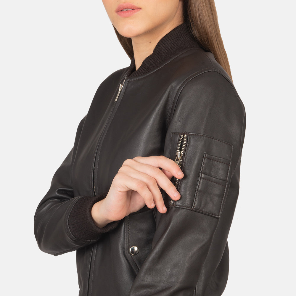 Ava Heritage Leather Flight Bomber Jacket