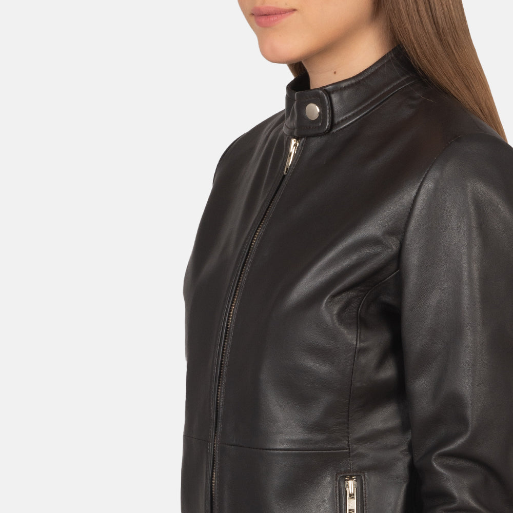 Marvello Quilted Leather Biker Jacket