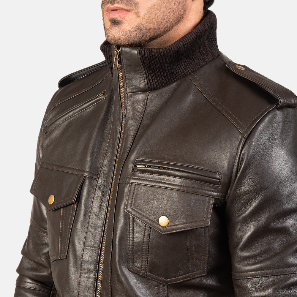 Sentinel Luxe Leather Bomber Jacket