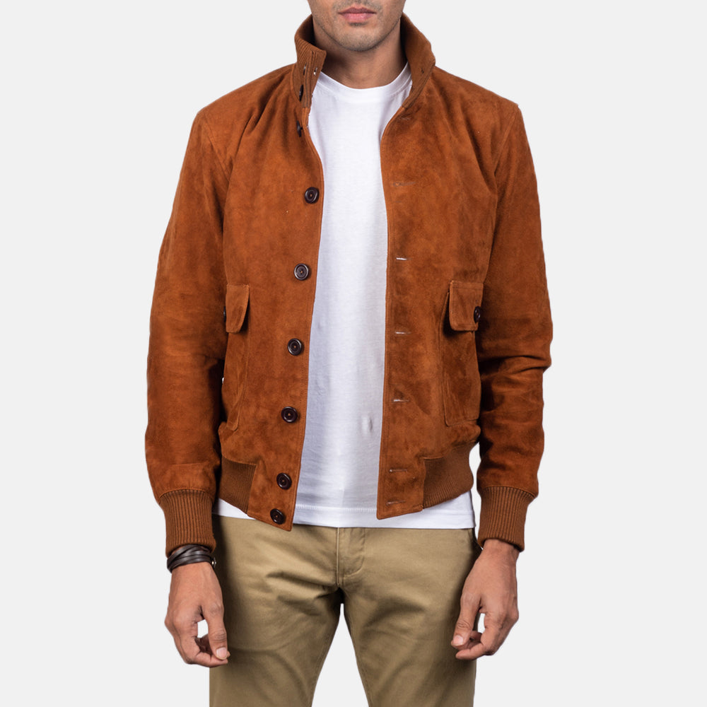 Riverton Suede Leather Bomber Jacket