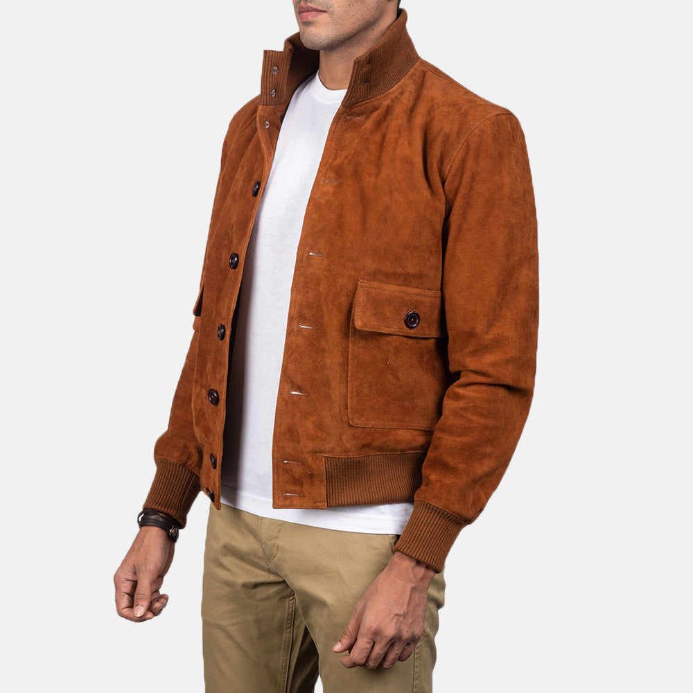 Riverton Suede Leather Bomber Jacket