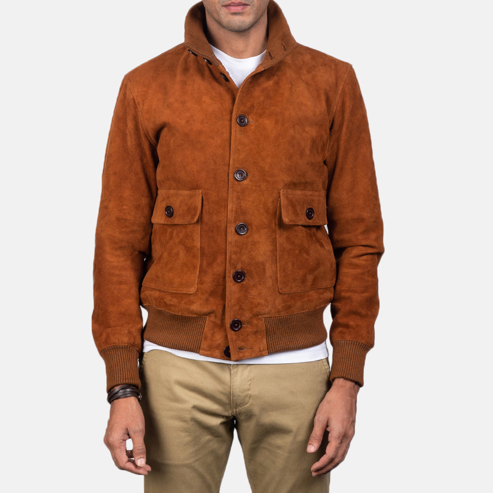 Riverton Suede Leather Bomber Jacket