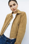 Bonnie Sand Suede Cropped Jacket
