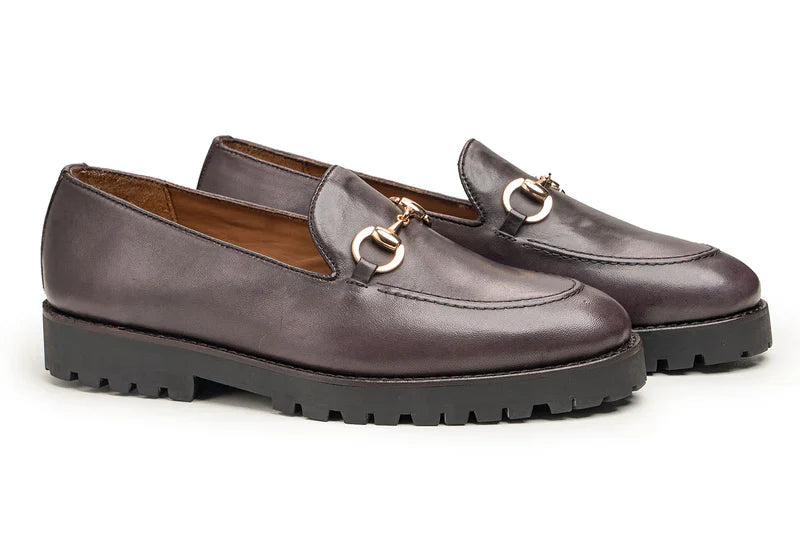 Tervon Brown Leather Loafers