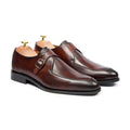 Brenford Classic Brown Leather Monk Strap Shoes