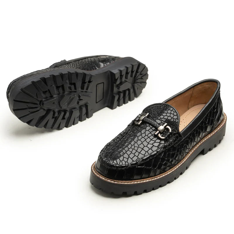 Calvoro Textured Leather Loafers