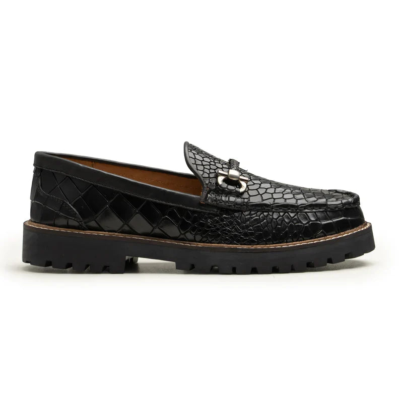 Calvoro Textured Leather Loafers