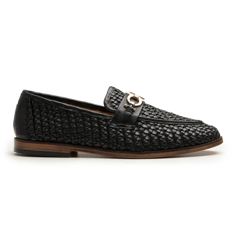 Arvento Textured Leather Loafers