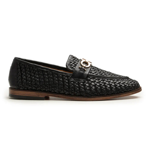 Arvento Textured Leather Loafers