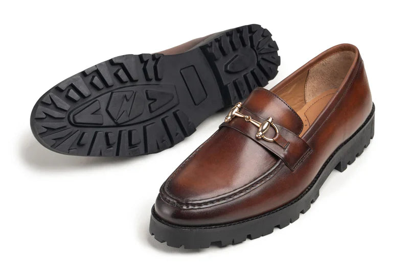 Betly Chunky Leather Loafer Shoes