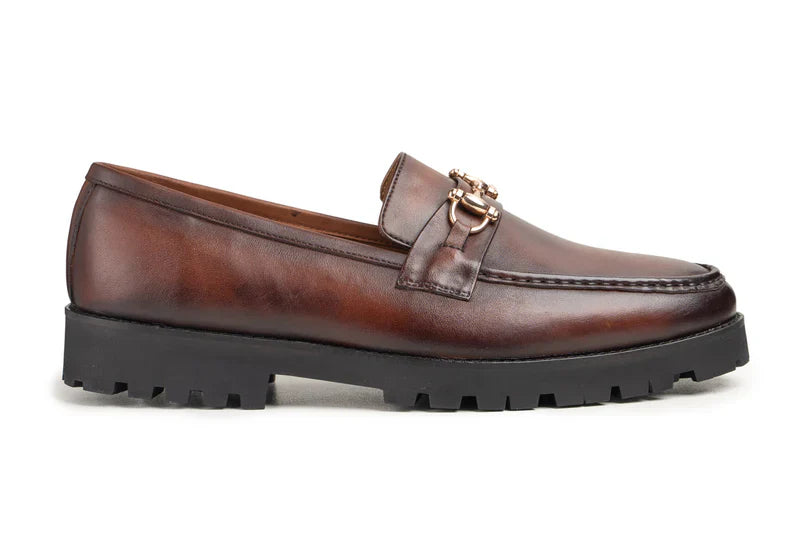 Betly Chunky Leather Loafer Shoes