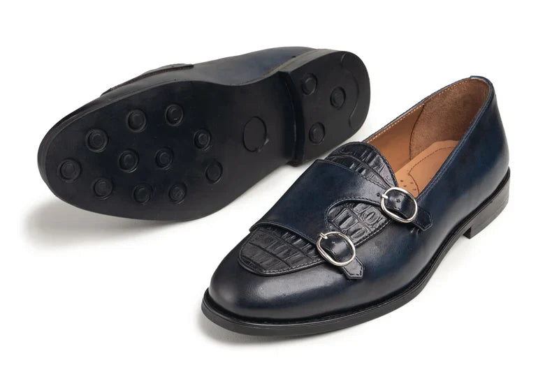 Marzano Navy Leather Loafers