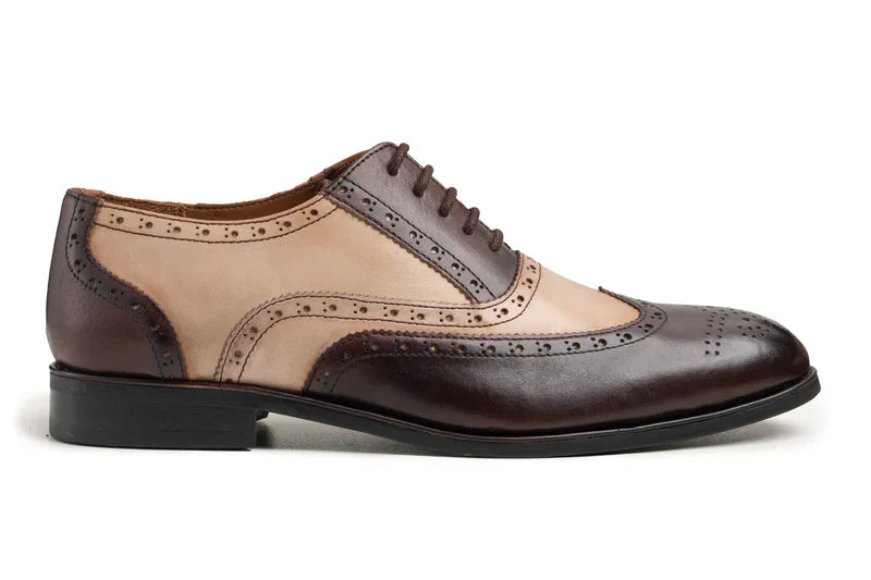 Devon Two-Tone Cowhide Leather Oxford Shoes