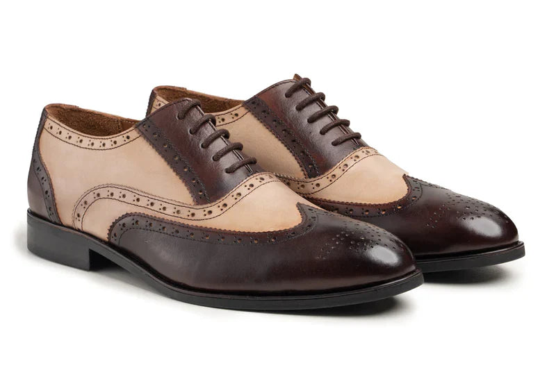 Devon Two-Tone Cowhide Leather Oxford Shoes