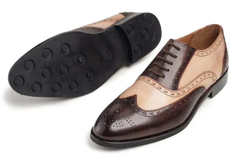 Devon Two-Tone Cowhide Leather Oxford Shoes