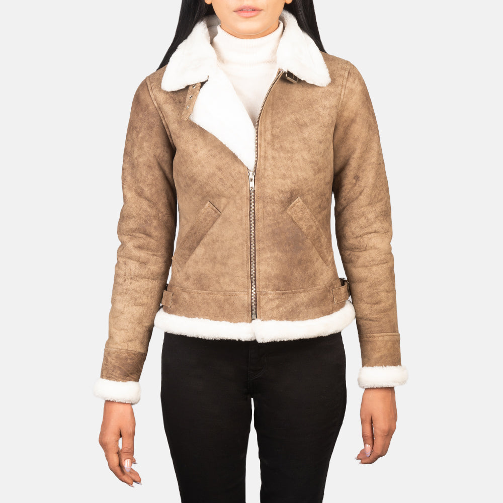 Ardelle Shearling-Lined Bomber Leather Jacket