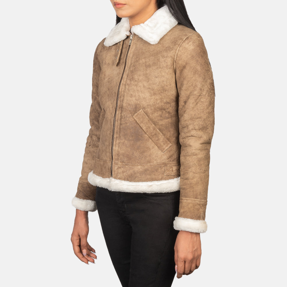 Ardelle Shearling-Lined Bomber Leather Jacket