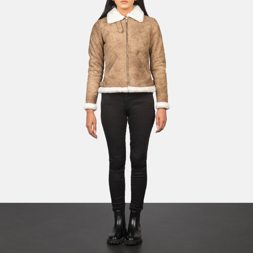 Ardelle Shearling-Lined Bomber Leather Jacket