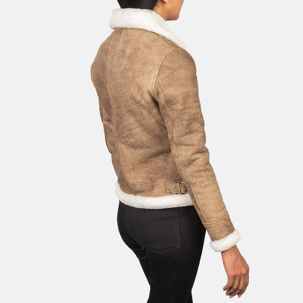 Ardelle Shearling-Lined Bomber Leather Jacket