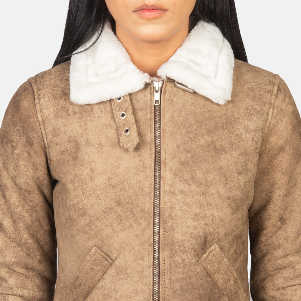Ardelle Shearling-Lined Bomber Leather Jacket