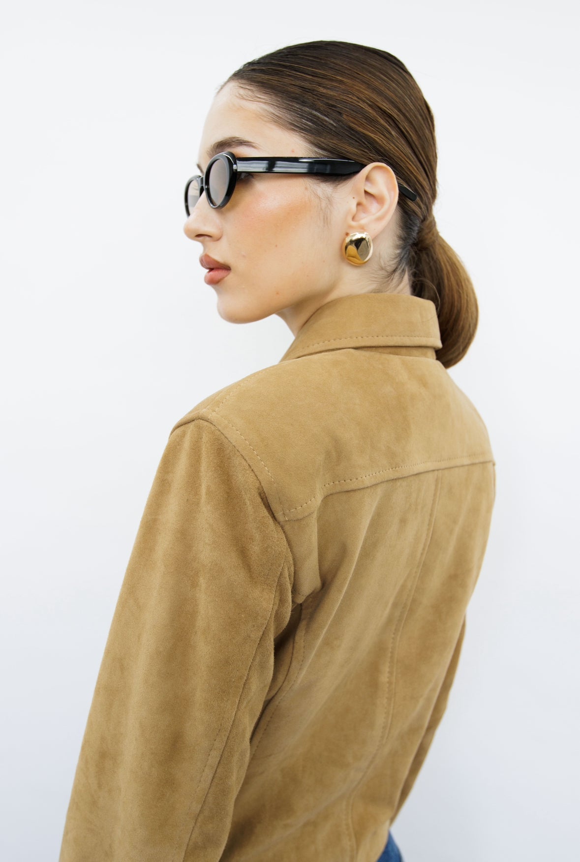 Bonnie Sand Suede Cropped Jacket