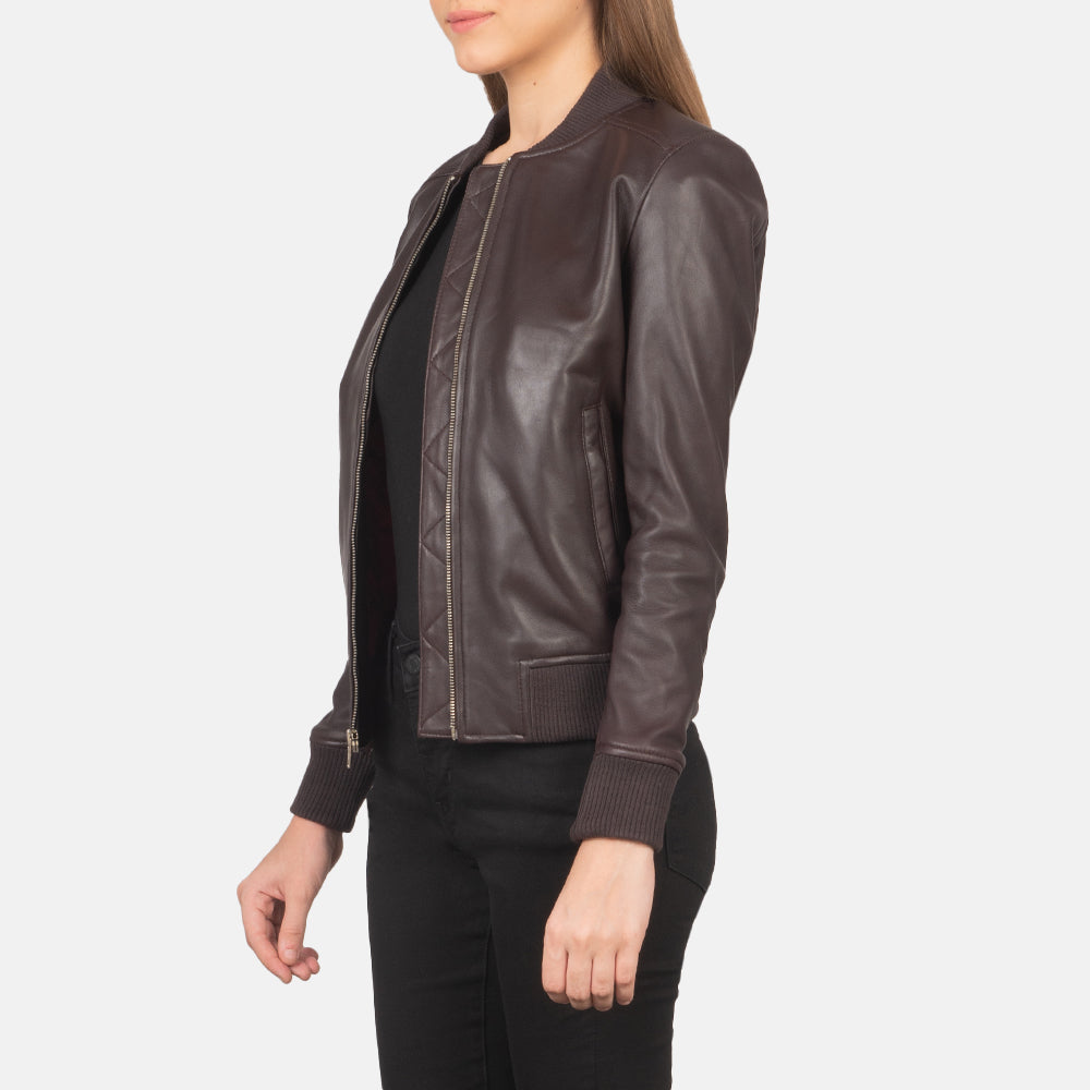 Aero Luxe Varsity Leather Bomber Jacket
