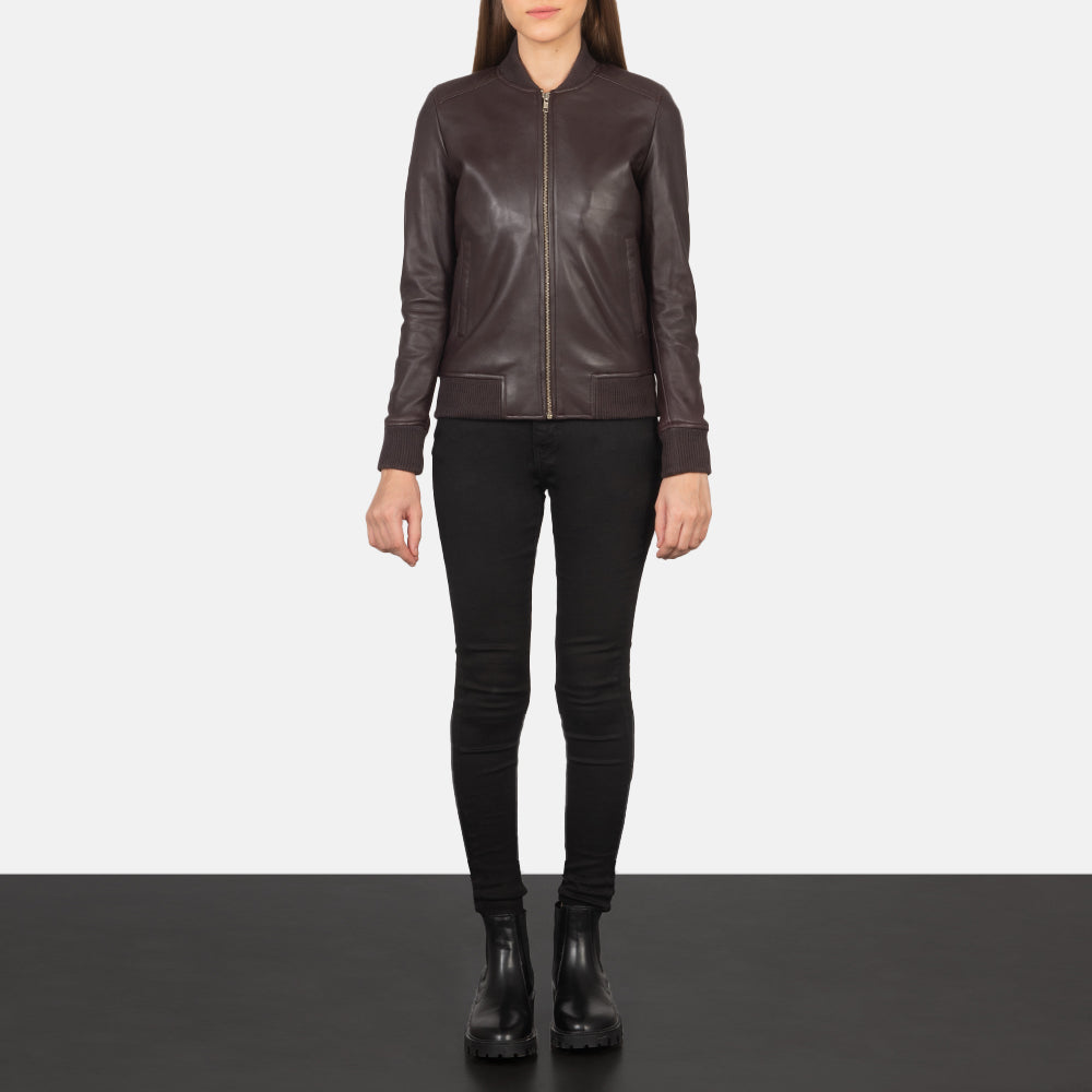 Aero Luxe Varsity Leather Bomber Jacket
