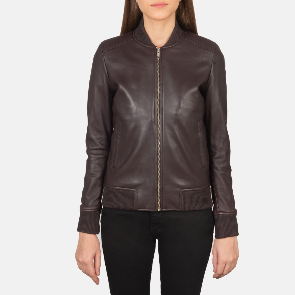 Aero Luxe Varsity Leather Bomber Jacket