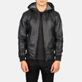 Artemis Hooded Leather Bomber Jacket