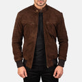 Larsen Mocha Suede Bomber Jacket