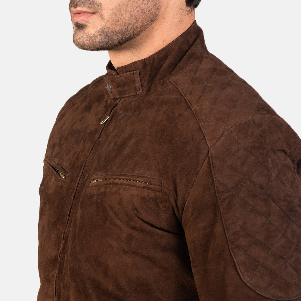 Larsen Mocha Suede Bomber Jacket