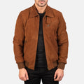 Ryder Tan Suede Bomber Jacket
