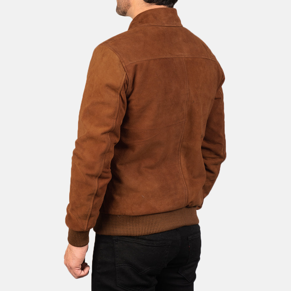 Ryder Tan Suede Bomber Jacket