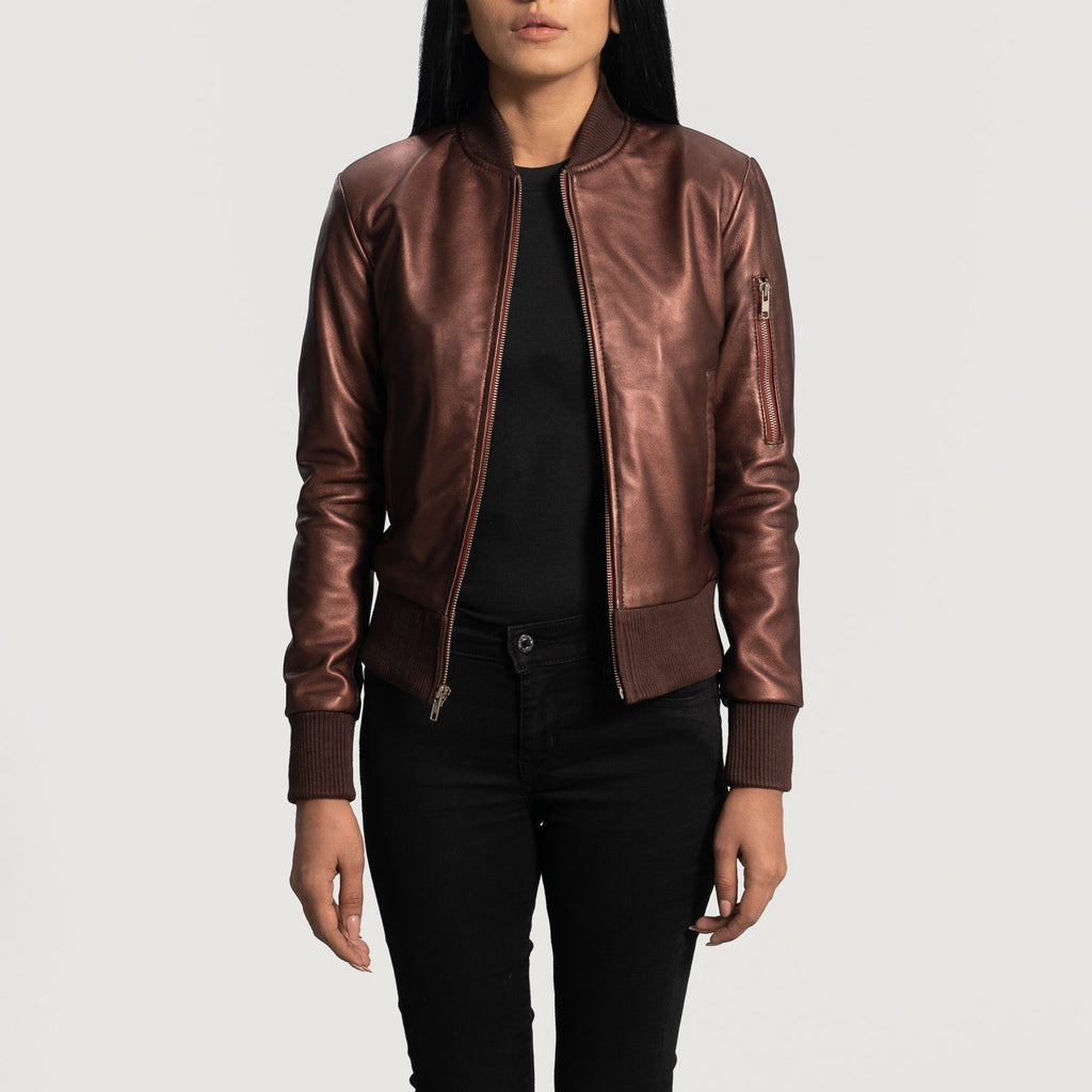 Alden Maroon Varsity Bomber Jacket