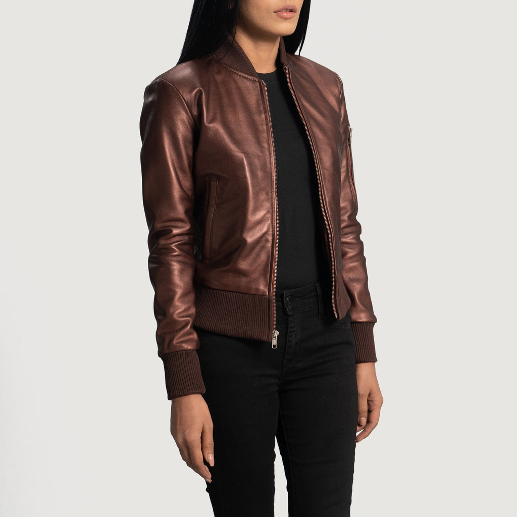 Alden Maroon Varsity Bomber Jacket