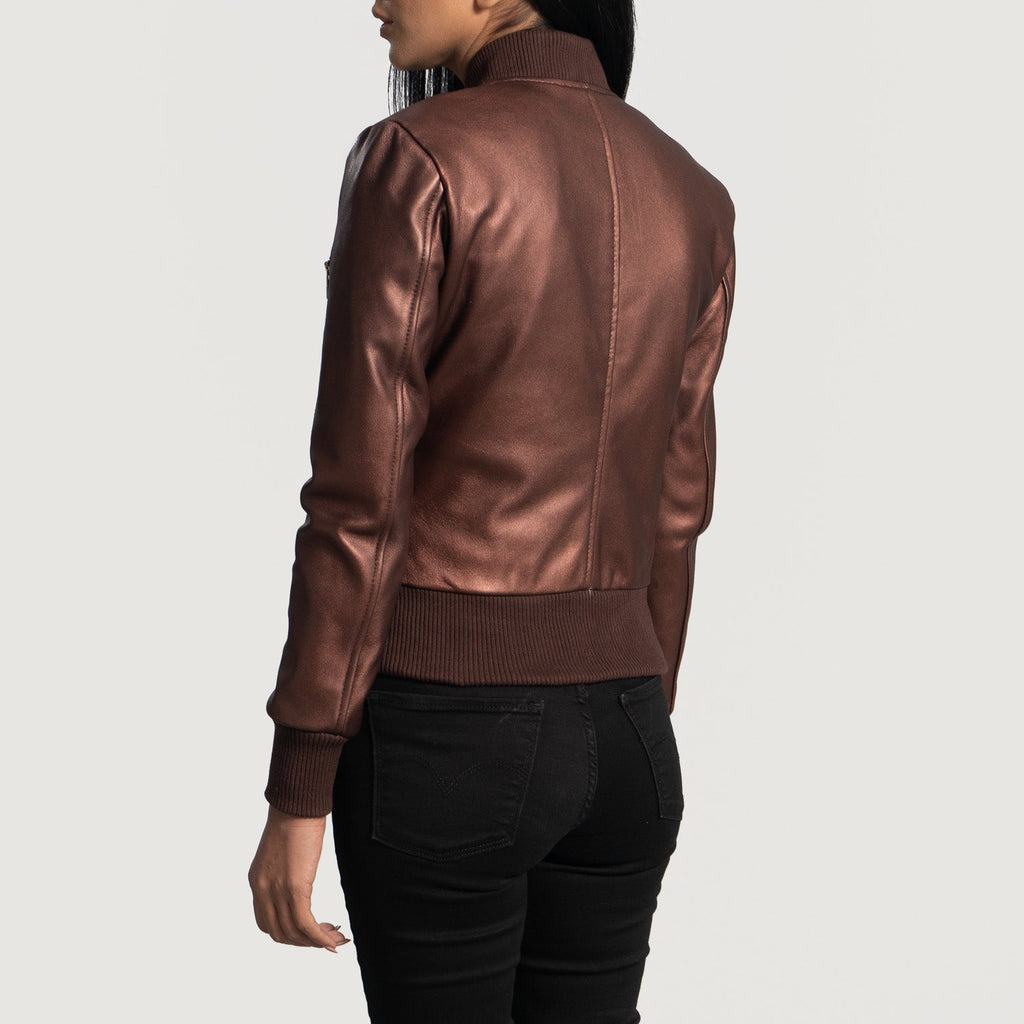 Alden Maroon Varsity Bomber Jacket