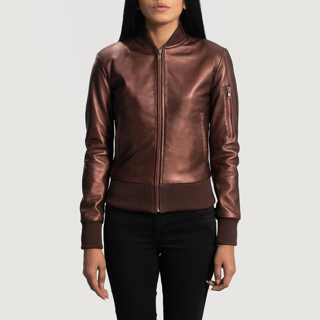 Alden Maroon Varsity Bomber Jacket