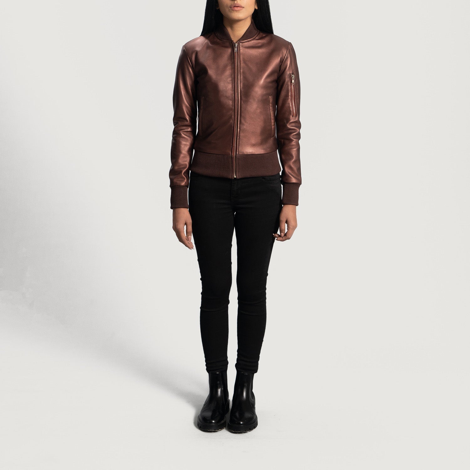 Alden Maroon Varsity Bomber Jacket