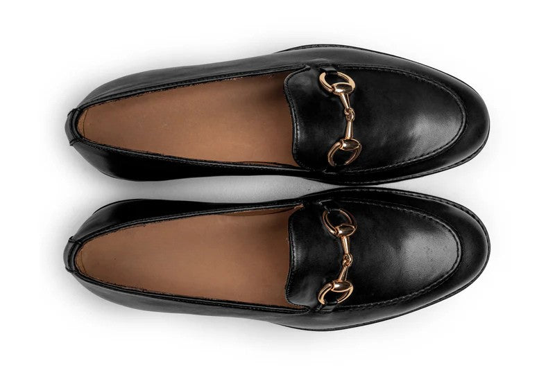 Veloro Black Leather Loafers