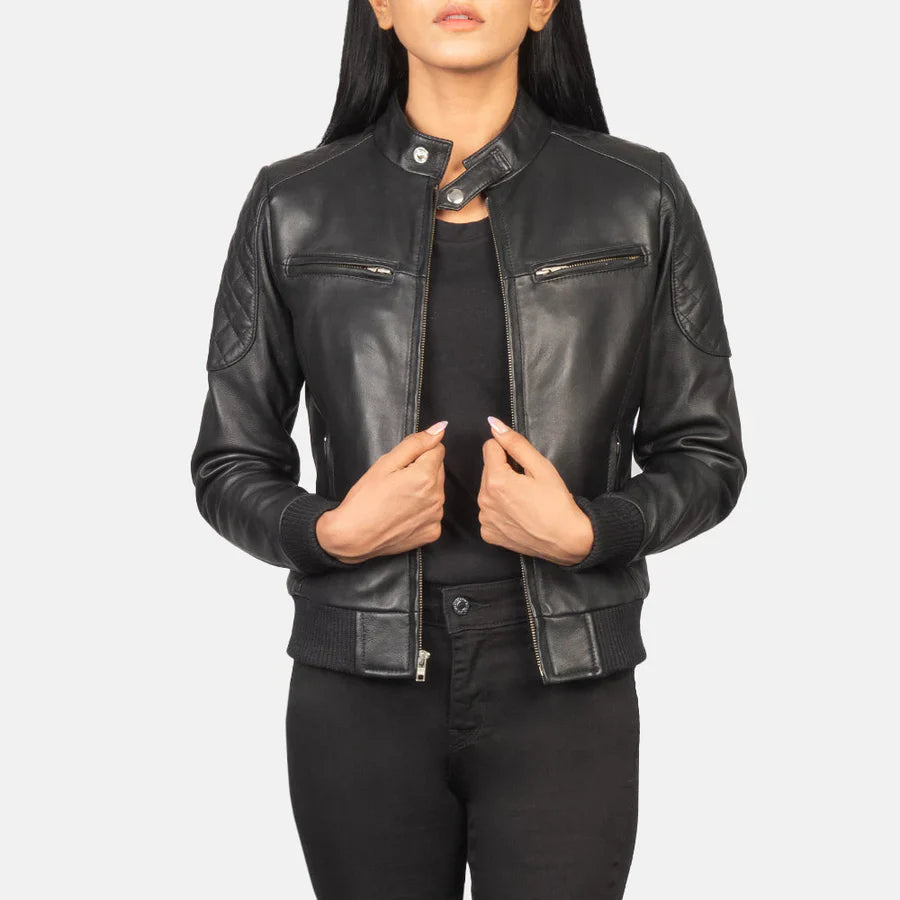 Zenna Classic Leather Bomber Jacket