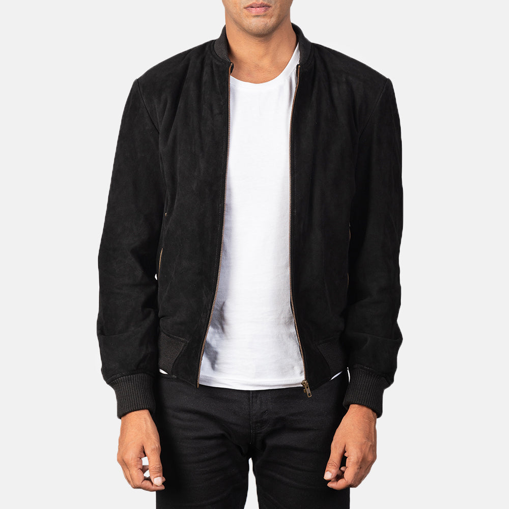 Preston Suede Leather Bomber Jacket