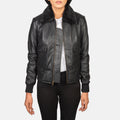 Elara Classic Bomber Leather Jacket